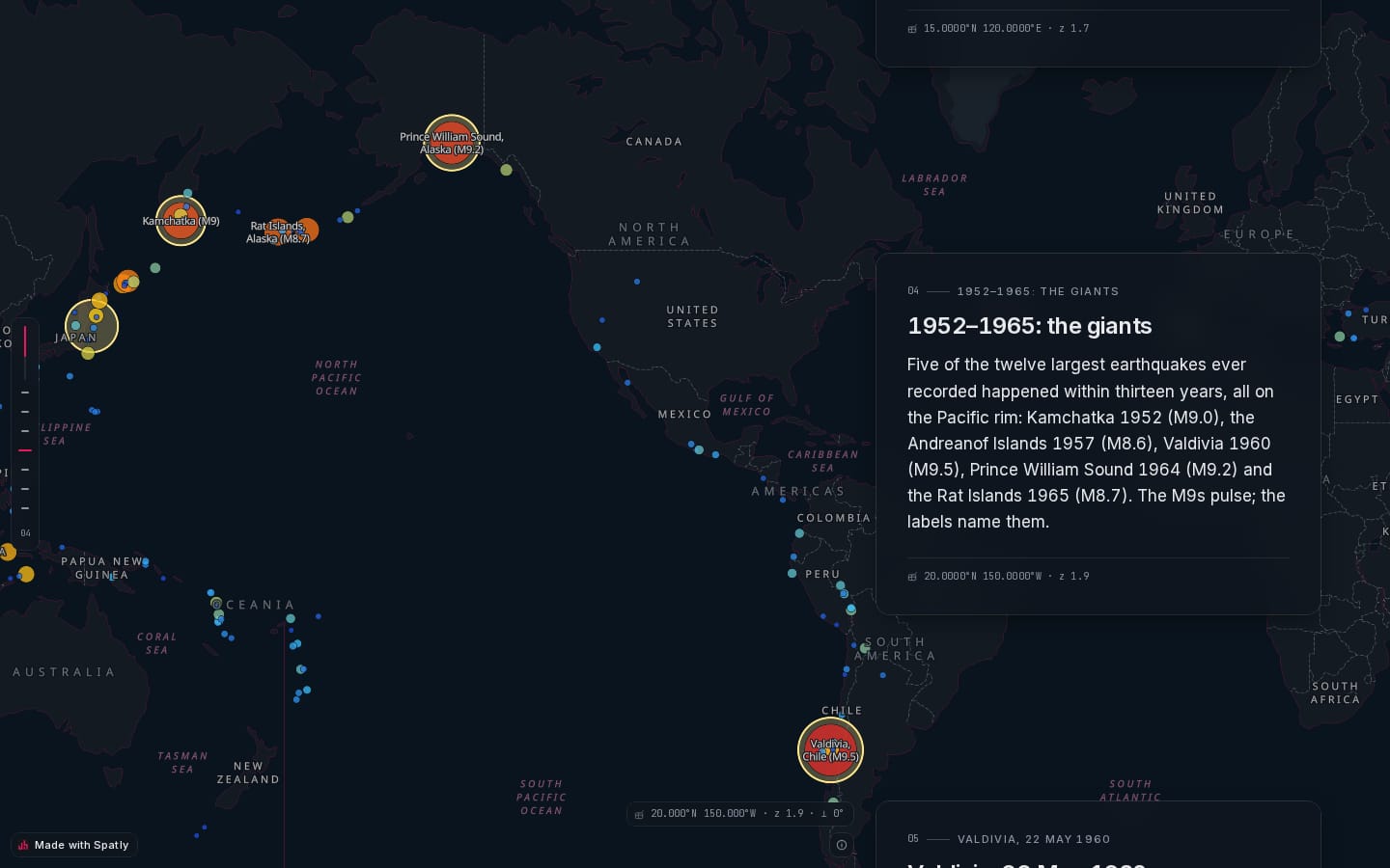 A century of great earthquakes: chapter 4: 1952 to 1965: the giants